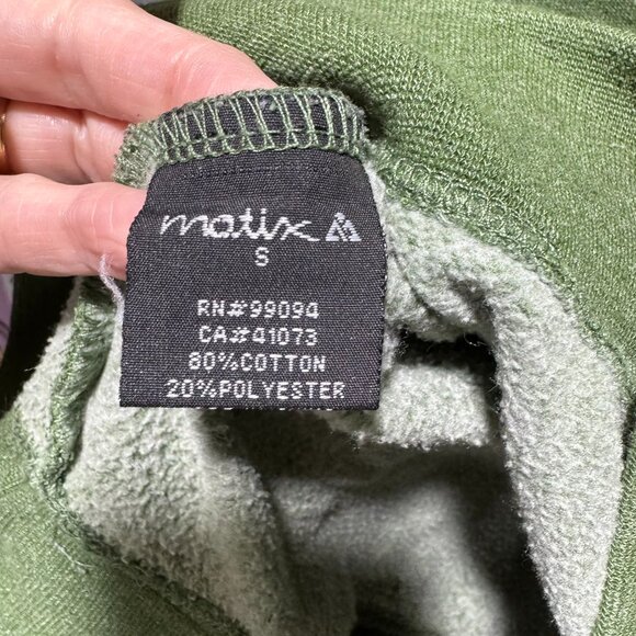 Matix Hooded Sweatshirt Green Mens Size S - Picture 6 of 8